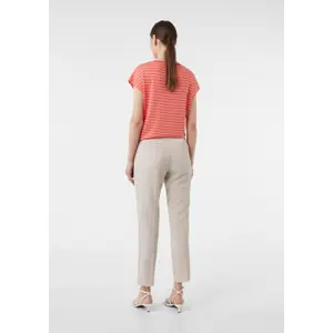 Women's Striped V-Neck Viscose T-Shirt COMMA image-4