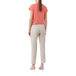 Women's Striped V-Neck Viscose T-Shirt COMMA image-5