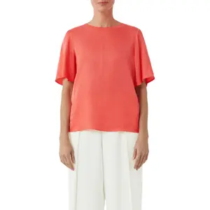 Women's Fluid Material Blend T-Shirt COMMA image-2