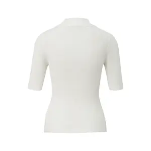 Sheer Knit Polo Neck Top for Women COMMA image-1