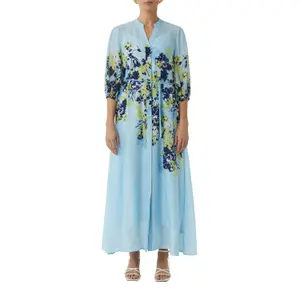 Maxi Tunic Dress High Neck Wide 3/4 Sleeves Women COMMA image-2