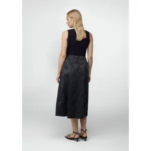 Midi Flared Skirt with Slit Pockets in Jacquard Women COMMA image-4