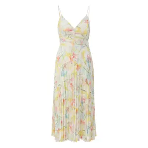Floral Midi Dress with Adjustable Straps and Open Back for Women COMMA image-0