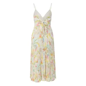 Floral Midi Dress with Adjustable Straps and Open Back for Women COMMA image-1