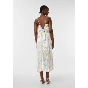Floral Midi Dress with Adjustable Straps and Open Back for Women COMMA image-4