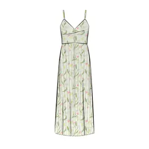 Floral Midi Dress with Adjustable Straps and Open Back for Women COMMA image-6