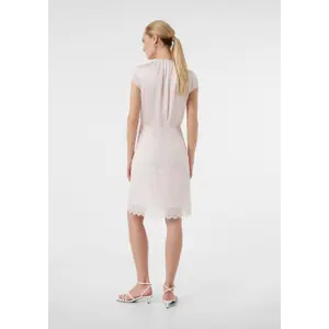 Satin Flared Short Dress with Lace Skirt Women COMMA image-4