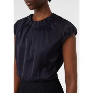 Satin Flared Short Dress with Lace Skirt Women COMMA image-3