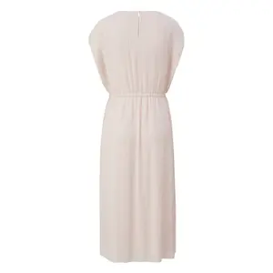 Sleeveless Pleated Chiffon Midi Dress with V-Neck Elasticated Waist Women COMMA image-1