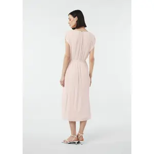 Sleeveless Pleated Chiffon Midi Dress with V-Neck Elasticated Waist Women COMMA image-4