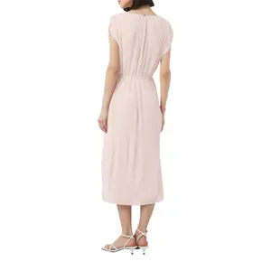 Sleeveless Pleated Chiffon Midi Dress with V-Neck Elasticated Waist Women COMMA image-5
