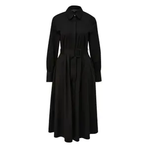 Women's Midi Shirt Dress in Cotton Poplin with Tied Belt COMMA image-0