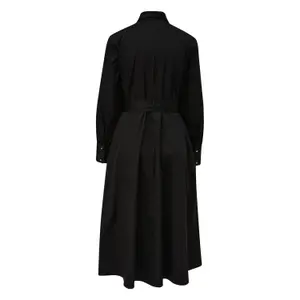Women's Midi Shirt Dress in Cotton Poplin with Tied Belt COMMA image-1