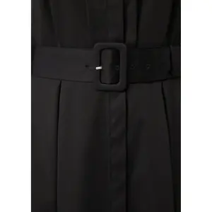 Women's Midi Shirt Dress in Cotton Poplin with Tied Belt COMMA image-3