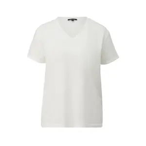 Womens Embroidered Jersey V-Neck T-Shirt COMMA image-0