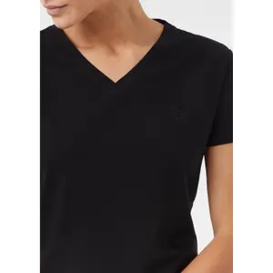 Womens Embroidered Jersey V-Neck T-Shirt COMMA image-3