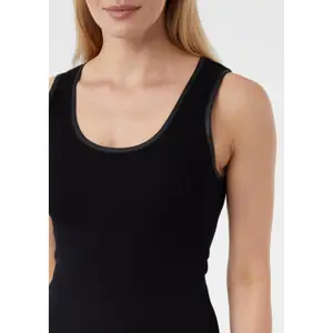Slim Fit Ribbed Fabric Vest Women COMMA image-3