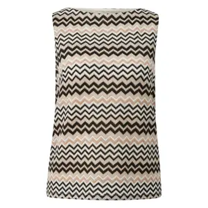 Women's Zigzag Mesh Pattern Tank Top COMMA image-0