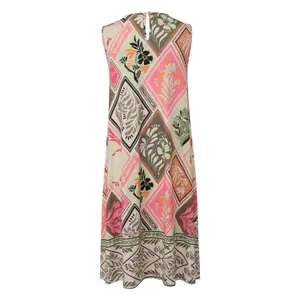Sleeveless V-neck Printed Jersey Maxi Dress for Women COMMA image-1