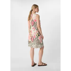 Sleeveless V-neck Printed Jersey Maxi Dress for Women COMMA image-4