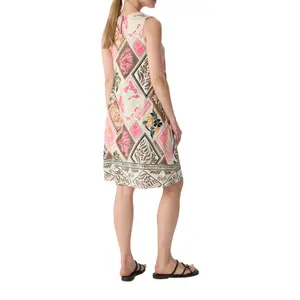 Sleeveless V-neck Printed Jersey Maxi Dress for Women COMMA image-5