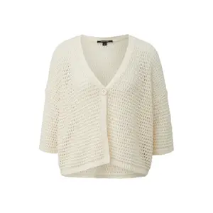 Women's Square Cut Cardigan with Openwork Pattern COMMA image-0