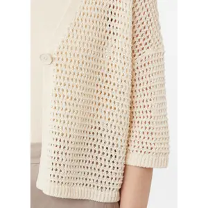 Women's Square Cut Cardigan with Openwork Pattern COMMA image-3
