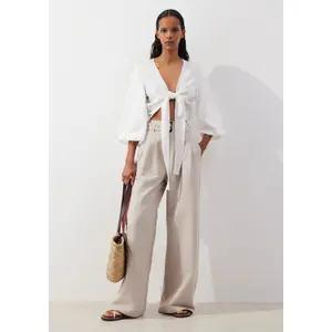 Women's Linen Wide Leg Trousers COMMA Füsun Lindner image-6