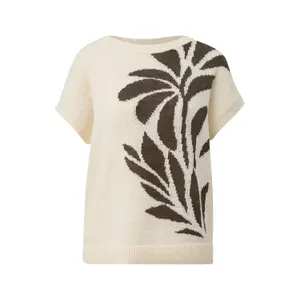 Short Sleeve Knit Sweater with Pattern Woman COMMA image-0