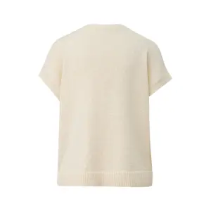 Short Sleeve Knit Sweater with Pattern Woman COMMA image-1