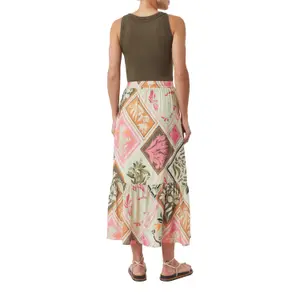 Women's Flared Midi Skirt with All-Over Print COMMA image-5