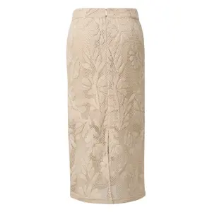 Women’s Lace Midi Fitted Skirt with Opaque Lining COMMA image-1