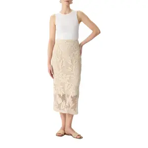 Women’s Lace Midi Fitted Skirt with Opaque Lining COMMA image-2