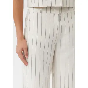Women's Striped Linen Trousers COMMA image-3