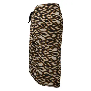 Women's Animal Print Cotton Blend Pareo COMMA image-1