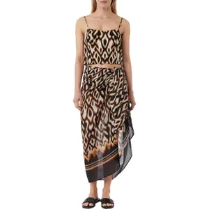 Women's Animal Print Cotton Blend Pareo COMMA image-2