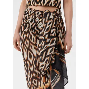 Women's Animal Print Cotton Blend Pareo COMMA image-3