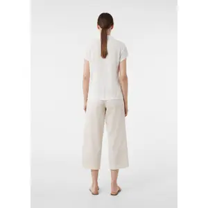 Women’s Polo Collar Linen Blend T-Shirt COMMA image-4
