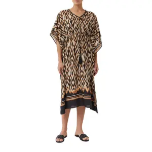 Women's All-Over Print Dress with Tying Belt COMMA image-2