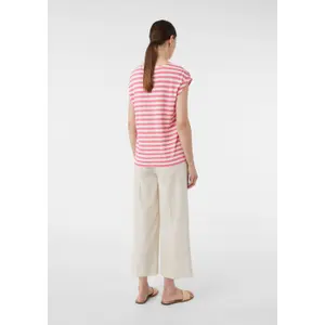 Women's Striped Linen Blend Jersey T-Shirt COMMA image-4