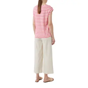 Women's Striped Linen Blend Jersey T-Shirt COMMA image-5