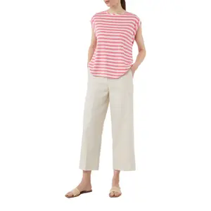 Women's Striped Linen Blend Jersey T-Shirt COMMA image-6
