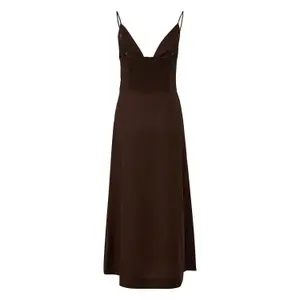 Womens Adjustable Thin Strap Fitted Maxi Dress with Bow COMMA image-1