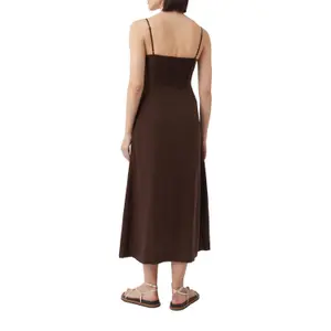 Womens Adjustable Thin Strap Fitted Maxi Dress with Bow COMMA image-5