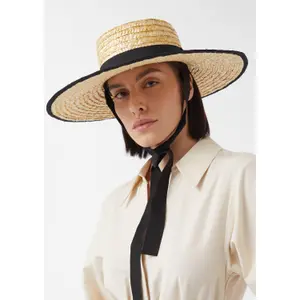Fine Straw Sun Hat for Women COMMA image-3