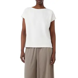 Soft Modal Jersey Pleated Round Neck T-Shirt Women COMMA image-2