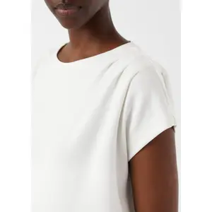 Soft Modal Jersey Pleated Round Neck T-Shirt Women COMMA image-3