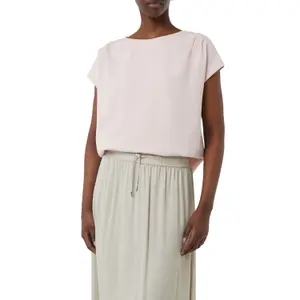 Soft Modal Jersey Pleated Round Neck T-Shirt Women COMMA image-2
