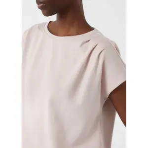 Soft Modal Jersey Pleated Round Neck T-Shirt Women COMMA image-3