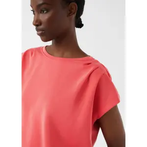 Soft Modal Jersey Pleated Round Neck T-Shirt Women COMMA image-1
